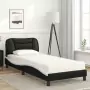 Letto con Materasso Nero e Bianco 90x190 cm in Similpelle