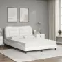 Letto con Materasso Bianco 140x190 cm in Similpelle