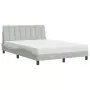 Letto con Materasso Grigio Chiaro 140x190 cm in Velluto