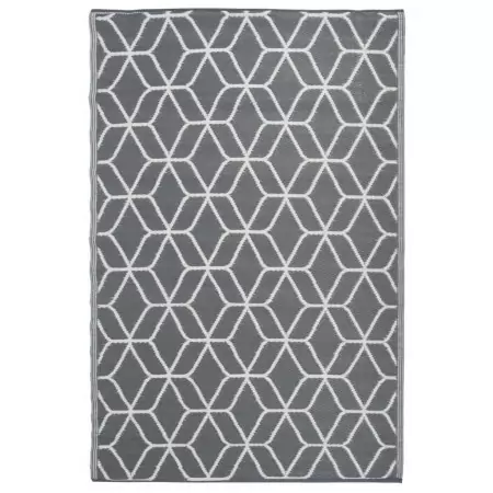 Esschert Design Tappeto da Esterno 180x121 cm Grigio Bianco OC25