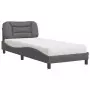 Letto con Materasso Grigio 90x190 cm in Similpelle