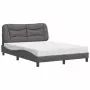 Letto con Materasso Grigio 140x190 cm in Similpelle