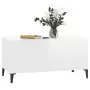 Tavolino Salotto Bianco Lucido 90x44,5x45 cm Legno Multistrato