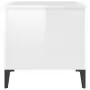 Tavolino Salotto Bianco Lucido 90x44,5x45 cm Legno Multistrato