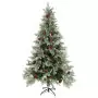 Albero di Natale con LED e Pigne Verde e Bianco 195 cm PVC e PE