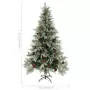 Albero di Natale con LED e Pigne Verde e Bianco 195 cm PVC e PE