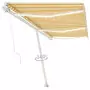 Tenda da Sole Retrattile Manuale LED 600x350 cm Giallo e Bianco