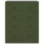 Credenza Verde Oliva 67x39x83 cm in Acciaio