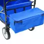 Carrello Pieghevole a Mano con Tettuccio in Acciaio Blu