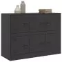 Credenza Nera 99x39x73 cm in Acciaio