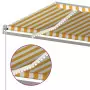 Tenda da Sole Retrattile Manuale LED 600x350 cm Giallo e Bianco