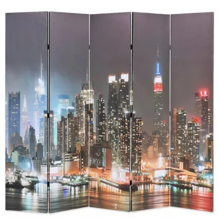 Paravento Pieghevole 200x170 cm Stampa New York di Notte