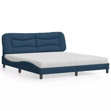 Letto con Materasso Blu 180x200 cm in Tessuto