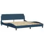 Letto con Materasso Blu 180x200 cm in Tessuto