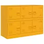 Credenza Giallo Senape 99x39x73 cm in Acciaio