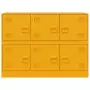 Credenza Giallo Senape 99x39x73 cm in Acciaio