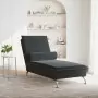 Chaise Longue Massaggi con Cuscino a Rullo Nero in Velluto