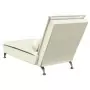 Chaise Longue Massaggi con Cuscino a Rullo Crema in Velluto