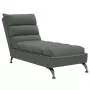 Chaise Longue con Cuscini Grigio Scuro in Tessuto