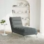 Chaise Longue con Cuscini Grigio Scuro in Tessuto