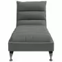 Chaise Longue con Cuscini Grigio Scuro in Tessuto