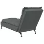 Chaise Longue con Cuscini Grigio Scuro in Tessuto