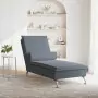 Chaise Longue Massaggi con Capezzale Grigio Scuro in Velluto