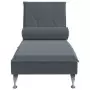 Chaise Longue Massaggi con Capezzale Grigio Scuro in Velluto