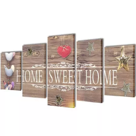 Set Stampa su Tela da Muro Home Sweet Home 200 x 100 cm