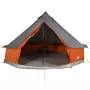 Tenda Familiare Tipi 8 Persone Grigia e Arancione Impermeabile