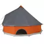 Tenda Familiare Tipi 8 Persone Grigia e Arancione Impermeabile