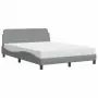 Letto con Materasso Grigio Chiaro 140x190cm Tessuto