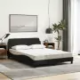 Letto con Materasso Nero 140x190 cm in Tessuto