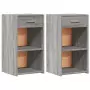 Comodini 2 pz Grigio Sonoma 35x34x65 cm in Legno Multistrato