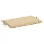 Lettino Prendisole con Cuscino Beige Mélange 186x58x3cm Tessuto