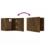 Armadietti TV Montati a Parete 4pz Rovere Fumo 30,5x30x30 cm