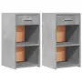 Comodini 2 pz Grigio Cemento 35x34x65 cm in Legno Multistrato