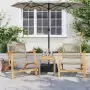 Tavolo Giardino Beige Misto 38x38x42 cm Polyrattan Legno Acacia