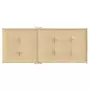 Cuscini Sedia Schiena Alta 4 Beige Mélange 120x50x4 Tessuto