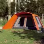 Tenda Famiglia Portico 9 Pers. Grigio Arancione Rilascio Rapido