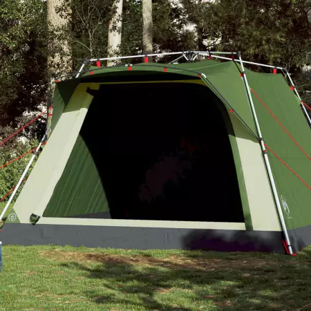 Tenda da Campeggio Cabina 4 Persone Verde a Rilascio Rapido