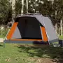 Tenda Campeggio Cabina 4 Pers. Grigio Arancione Rilascio Rapido