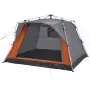 Tenda Campeggio Cabina 4 Pers. Grigio Arancione Rilascio Rapido