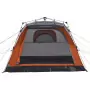 Tenda Campeggio Cabina 4 Pers. Grigio Arancione Rilascio Rapido