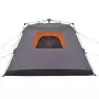 Tenda Campeggio Cabina 4 Pers. Grigio Arancione Rilascio Rapido