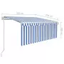 Tenda Sole Retrattile Automatica Parasole 3,5x2,5m Blu Bianco