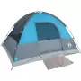 Tenda da Campeggio a Cupola per 3 Persone Blu Impermeabile