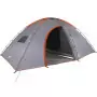 Tenda da Campeggio 8 Persone Grigio e Arancione Impermeabile