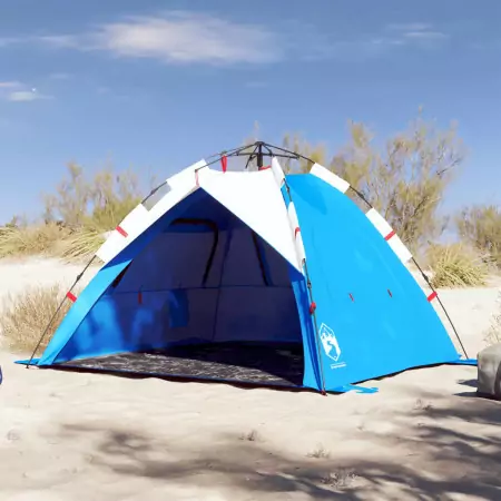 Tenda da Spiaggia 3Persone Azzurro Rilascio Rapido Impermeabile