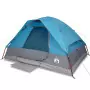 Tenda da Campeggio a Cupola per 4 Persone Blu Impermeabile